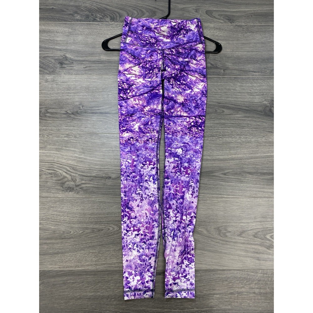 Lululemon Speed Wunder Tight 28" Seawheeze Size 2 Fractal Forest Pink Multi